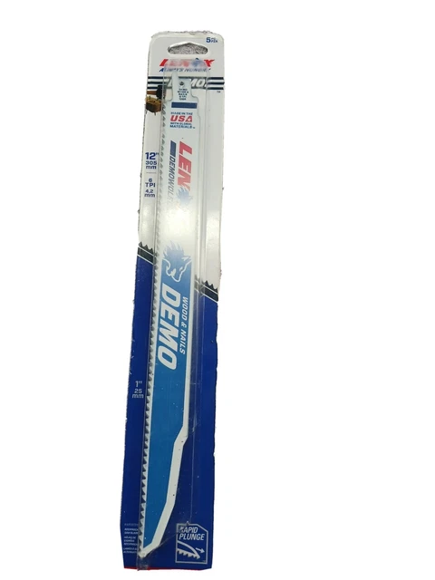 Lenox 12" Long x 7/8" Thick, Bi-Metal Reciprocating Saw Blade Straight Profil...