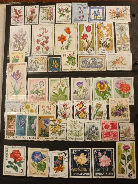 Lot de 47 timbres Thématique "Fleurs" (THE 21)