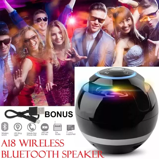 Wireless LED Bluetooth Speaker Mini Portable Super Bass Stereo USB/FM/TF Radio