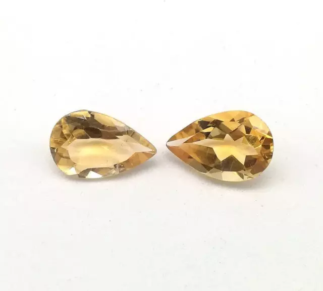 Naturel Citrine à Facettes Poire Coupe 13x9 MM Calibré Taille Libre Gemme A E