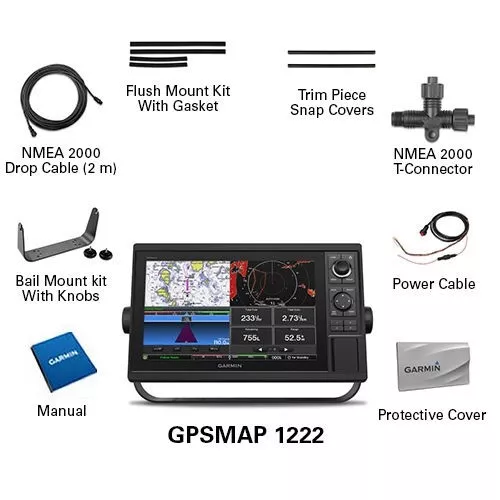 Garmin GPSMAP 1222 12" Chartplotter with Worldwide Basemap 010-01741-00