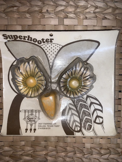 Macrame Owl Eyes Texas Co. Superhooter Años 70 Nudos N Necesita Artesanía Retro