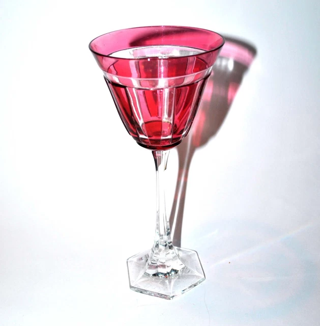 Verre à vin du Rhin CRISTAL doublé rouge Roemer taillé Cristallerie NACHTMANN