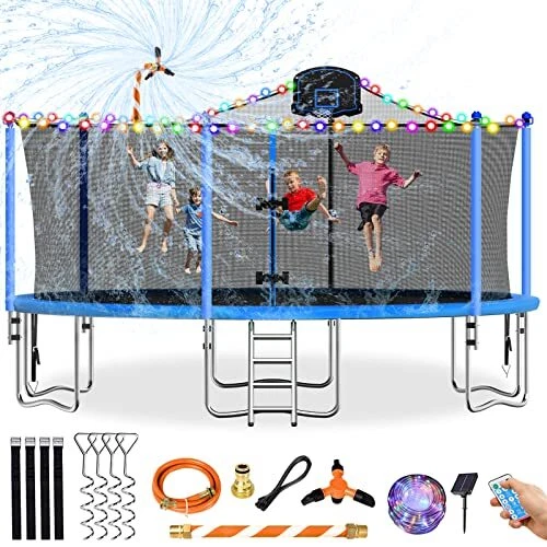 16FT 14FT 12FT Trampoline for Kids Outdoor Trampolines with Safety Enclosure