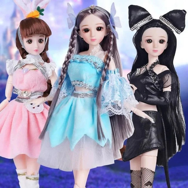 30cm Princess Doll Full Set 1/6 Bjd 24 Joint Movable Body White Skin Doll;