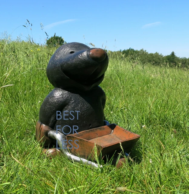 MAULWURF GARTENFIGUR SCHUBKARRE Gartenzwerg Garten Lustig Figur Deko