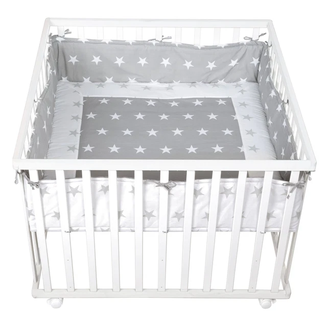 roba Laufgitter Babybett Set Cosiplay Schichtholz Buche 100x 100 cm AKZEPTABEL