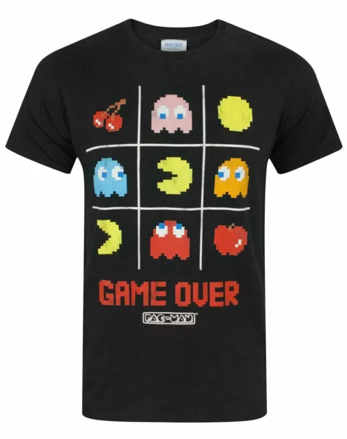 Gioco di T-shirt da uomo Pac-Man Over Official Tic Tac Toe Carattere retrò