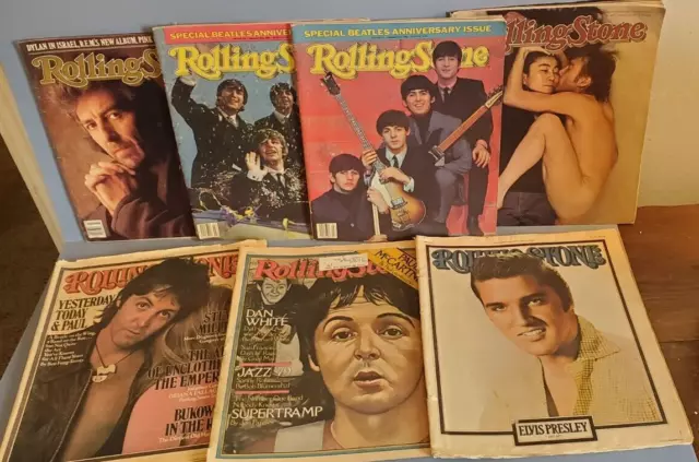 Rolling Stone Magazine  Lot Beatles Lennon McCartney Harrison and Elvis too!