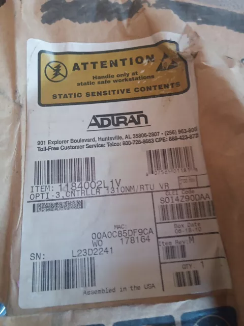 BRAND NEW Adtran OPTI-3 1184002L1 Total Access OPTI3 Controller Card