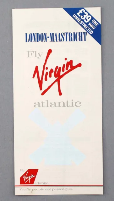 Virgin Atlantic Airline Timetable London - Maastricht June 1988