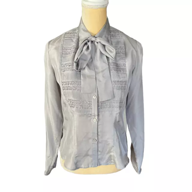 Carolina Herrera Silk Pussy Bow Blouse Top Size 6