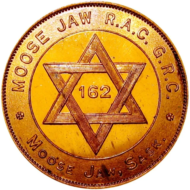 Moose Jaw Saskatchewan Canada Masonic Chapter Penny Token Chapter No. 162