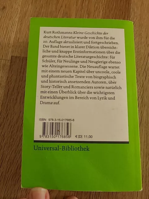 Kleine Geschichte der deutschen Literatur von Kurt Rothmann (2014, Taschenbuch) 2