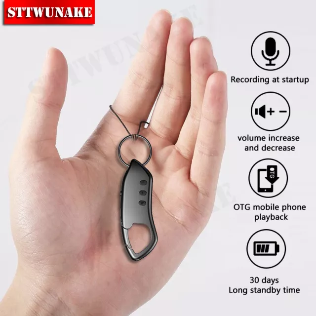 Mini Voice Activated Recorder Spy Recording Keychain Hidden Listening Device