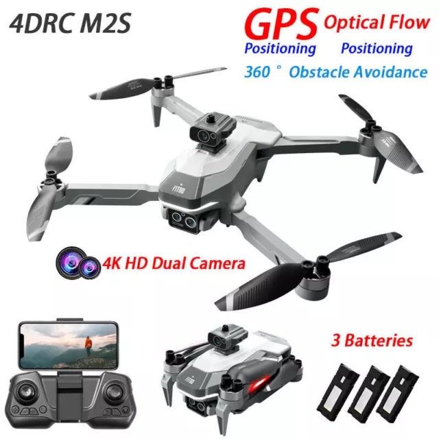 4DRC M2S Drone GPS 5G WIFI 4K Dual Camera Obstacle Avoidance Quadcopter 3Battery