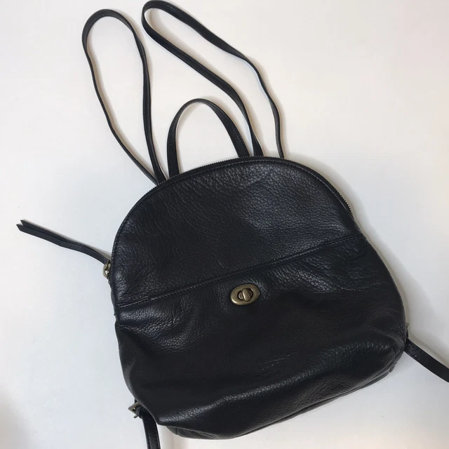Sac à dos doux en cuir galet Margot New York sac à main noir sac convertible