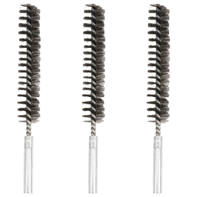 3pcs 17cm Length 20mm Diameter Stainless Steel Wire Tube Cleaning Brush S1D1