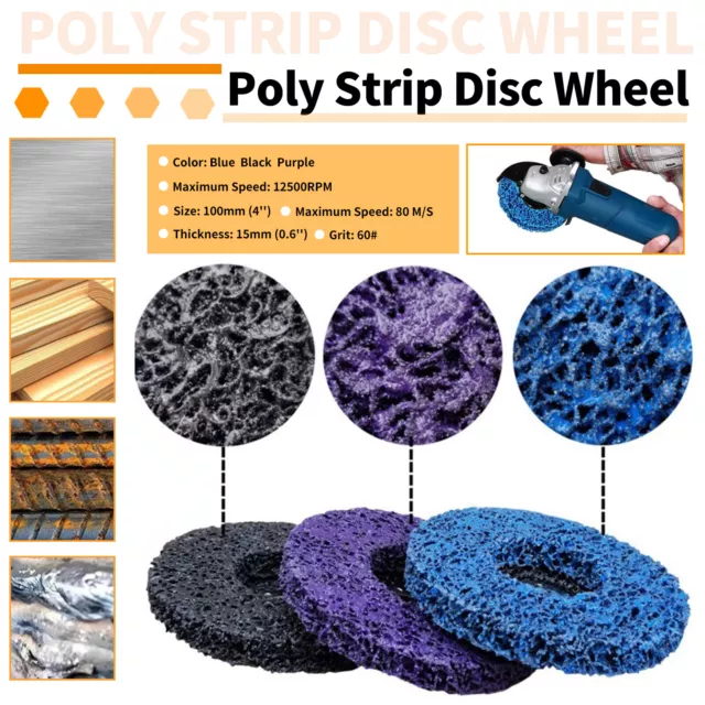 100mm Poly Strip Disc Wheel Paint Rust Removal Abrasive For Clean Angle Grinder