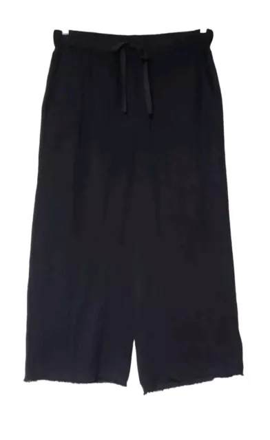 Eileen Fisher S Black Organic Cotton Gauze Wide-Leg Crop Pants Size Small NWT
