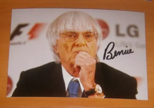 Autograph Bernie Ecclestone Photo Formula 1 Hand Signed Businessman Motor Head F1
