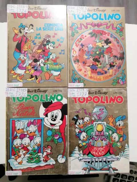 Walt Disney TOPOLINO La Serie Oro 4 numeri 1724 1725 1726 1727 miniserie 1988