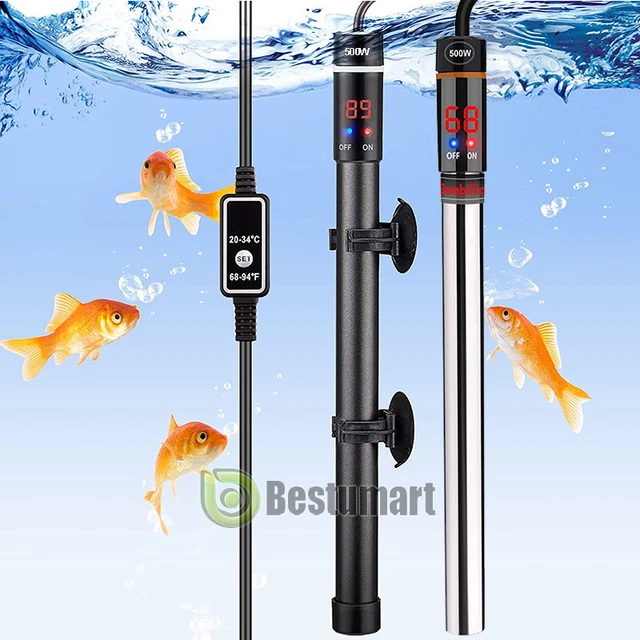 500W Adjustable Titanium Aquarium Heater Submersible Fish Tank Heater Thermostat