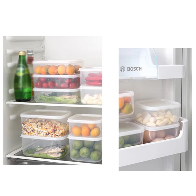 Caja de almacenamiento de alimentos caja fresca refrigerador organizador de espacio sellado transparente