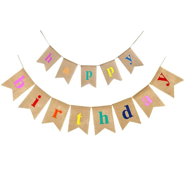 ZEACCT Happy Birthday Banner Aus Sackleinen – Wimpelkette Für Geburtstagsdeko