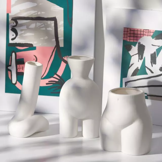 Human Body Shape Flower Vase Art Creative Planter Pot Home Office Decor