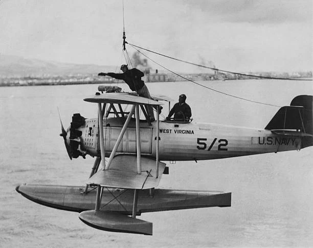 Us Navy Seaplane Suspended In Virginia In Usa During 1930s Old Photo