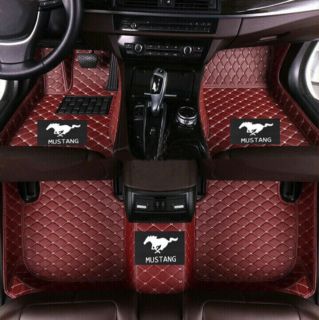 For Ford Mustang 2005-2021 Car Floor Mat Sets Luxury Custom Floorliner Trunk Mat