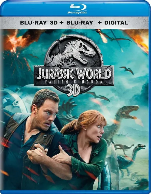 Jurassic World: Fallen Kingdom 3D 2018 Blu-Ray Disc with Cover Art Free Shipping