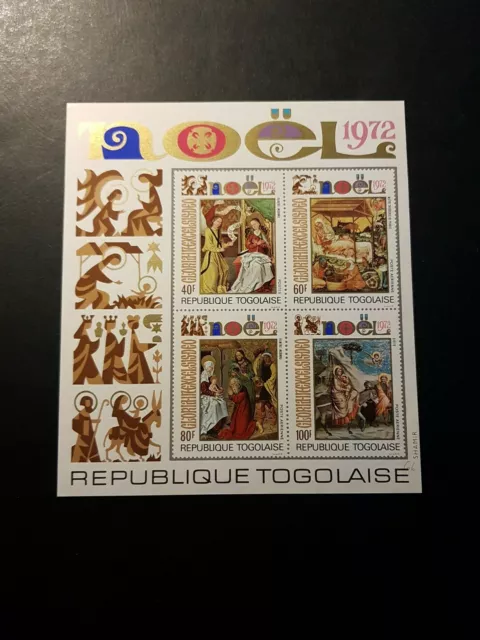 Briefmarke Togo Block Gemälde Von Weihnacht N°66 Neu Luxus MNH 1972