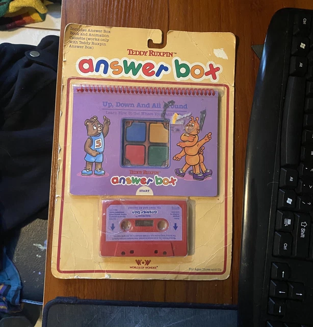 Teddy Ruxpin Up Down And All Around Answer Box Book & Cassette Tape 1988