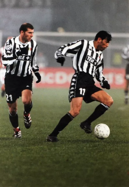 Foto vintage Calcio, Juventus, Fonseca, Zidane, 1999, stampa 22 x 15 cm