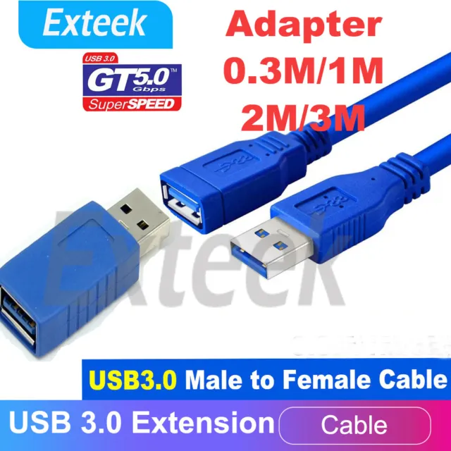 USB 3.0 Male to Female Data Extension Cord PC Game laptop Super Speed Cable