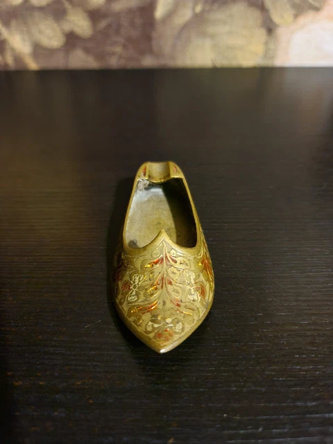 Vintage Taschen Aschenbecher in Form Orientalischer Schuh 70er Jahre Indien