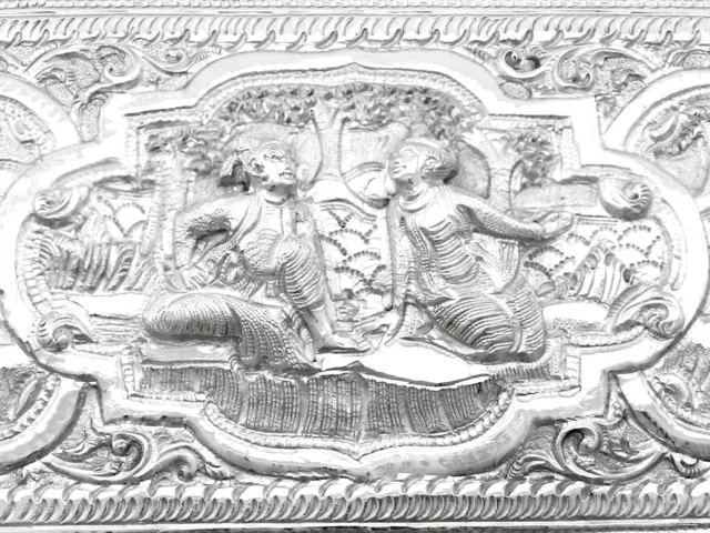 Antique Burmese Silver Box Circa 1890 8
