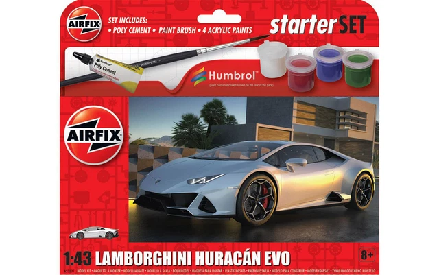 Airfix Lamborghini Huracan – Kit Starter Set 1/43, échelle Réduite
