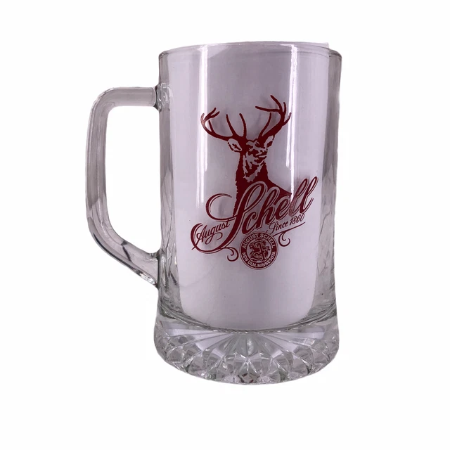 Schell Clear Glass Beer Mug 20 oz 6" Tall Collectible Monk Fest 2009 New Ulm MN