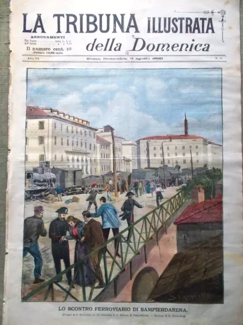 La Tribuna Illustrata 6 Agosto 1899 Padre Gaucher Scontro Sampierdarena Danilo