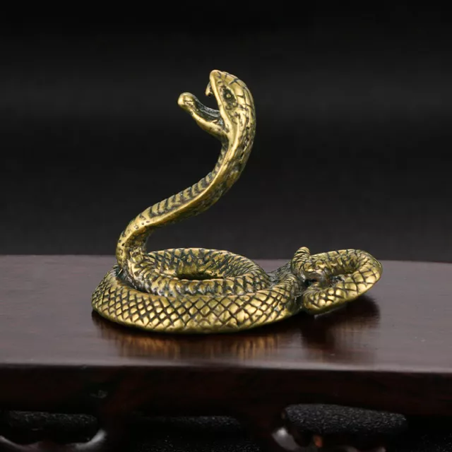 Brass Snake Figurine Statue Home Ornaments Animal Figurines Gift