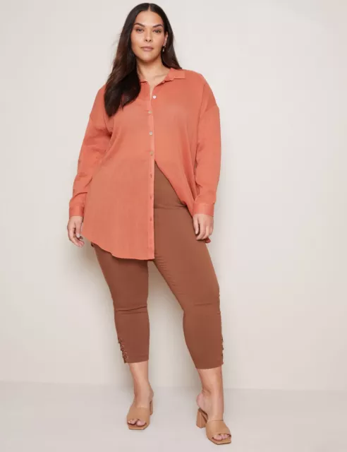 AUTOGRAPH - Plus Size - Womens Pants - Brown Summer - Ankle Length Trousers