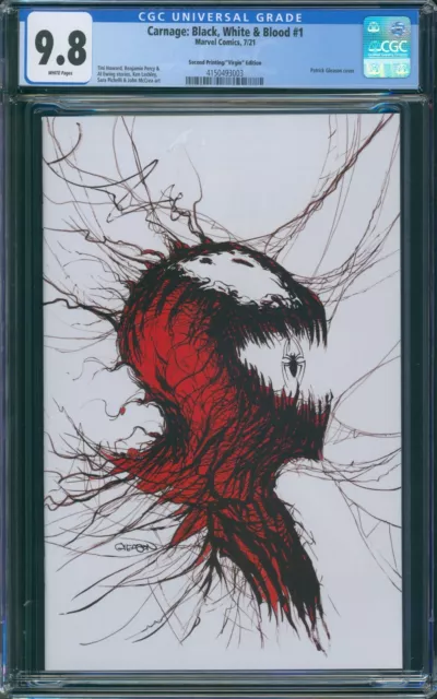 Carnage: Black, White & Blood #1 2nd Print Gleason Virgin Variant CGC 9.8