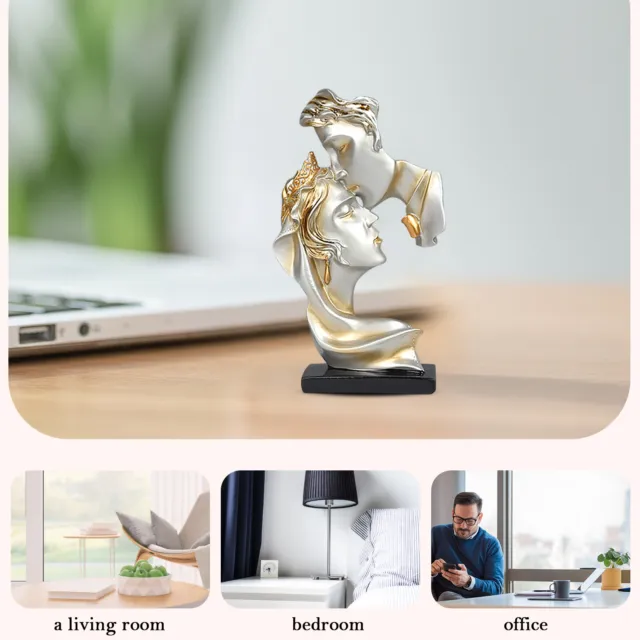 Resin Couple Kissing Statue Home Decor Abstract Couple Statue for Office Bedroom 3