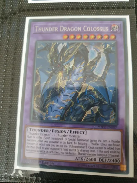 YUGIOH - Thunder Dragon Colossus - (Secret Rare - 1st Ed - SOFU-EN037) - NM