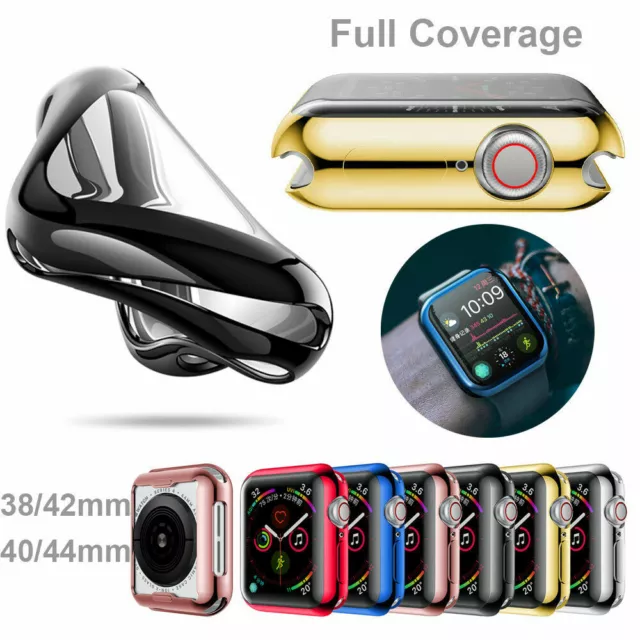 For Apple Watch Series SE 6 5 4 3 2 38 42mm 40 44mm Screen Protector Case Cover