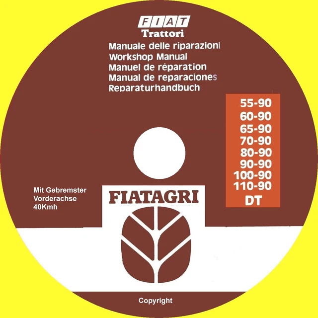 ORIGINAL Reparaturhandbuch Werkstatthandbuch für Fiat Fiatagri 90er Serie 40Kmh