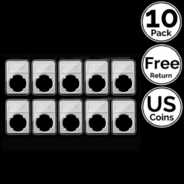 10 Pk Slab Coin Snap Holders 4 US Cent Dime Nickel Quarter Half Small Dollar etc